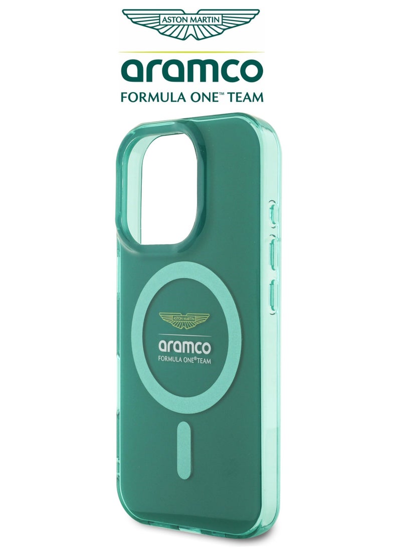 CG MOBILE iPhone 16 Pro Max case with strong back protection for the mobile phone. iPhone 16 Pro Max mobile phone case made of strong and luxurious PC/TPU. iPhone 16 Pro cover with a luxurious French design. Original cover iphone 16 Pro Max certified by the global brand Aston Martin (Aramco). Mobile iphone cover supports wireless charging MagSafe. Green - Image 5