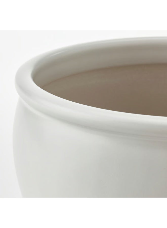 White Plant Pot – Indoor & Outdoor Decorative Flower Pot, Durable and Stylish, 15 cm Diameter - Image 2
