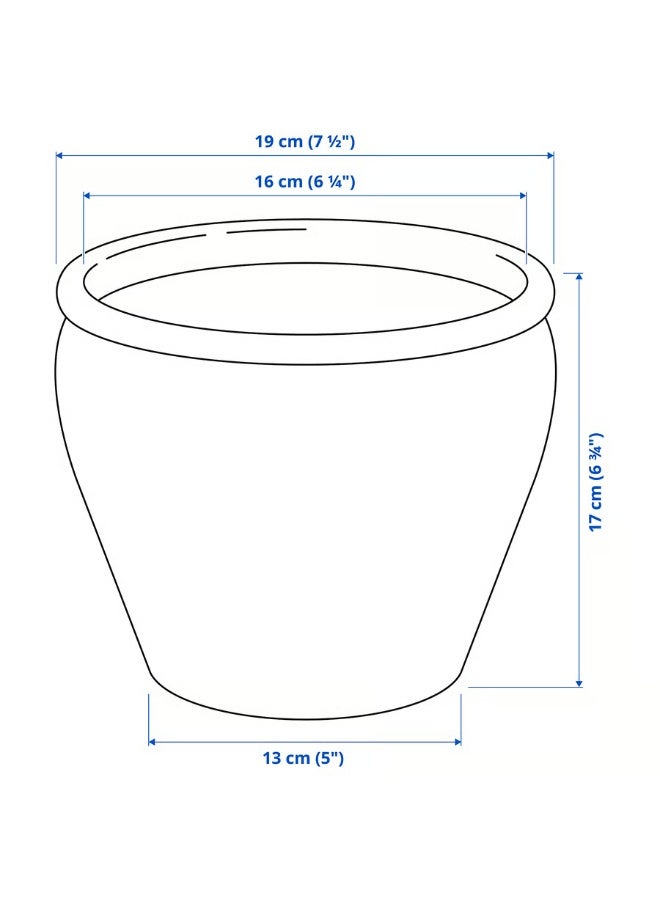 White Plant Pot – Indoor & Outdoor Decorative Flower Pot, Durable and Stylish, 15 cm Diameter - Image 3