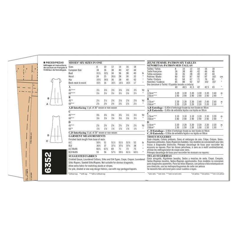 Simplicity New Look U06352A Misses' Dress Sewing Pattern Packet, Code 6352, Sizes 8-10-12-14-16-18 - Image 2