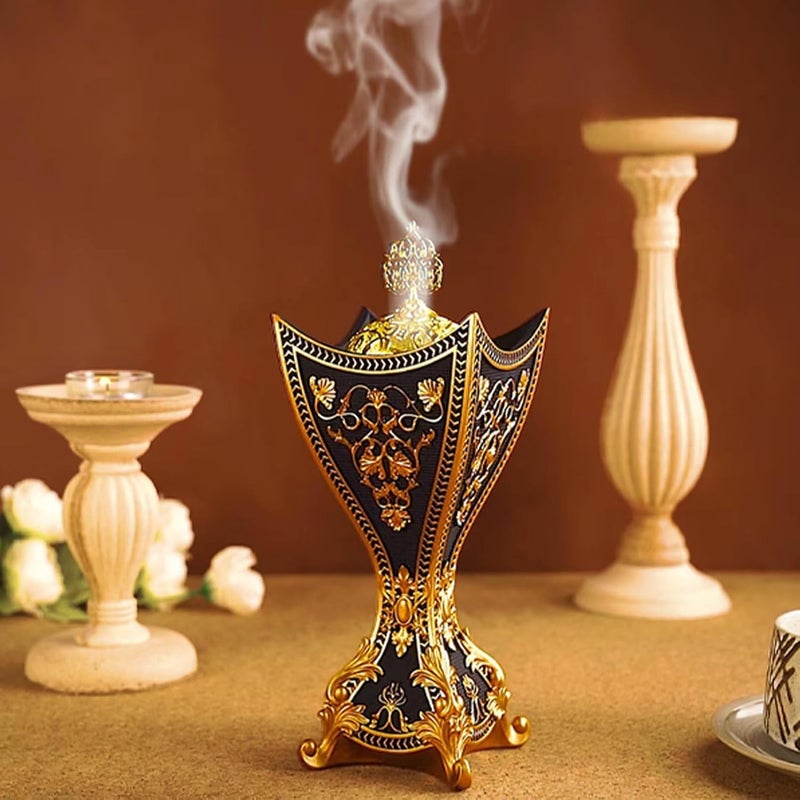 TERSCHELLING Frankincense Resin Incense Burner,Bakhoor Burner, Charcoal Incense Burner, Portable Incense Censer - for Yoga,Spa Aromatherapy,Office & Home Decor(Black) - Image 1