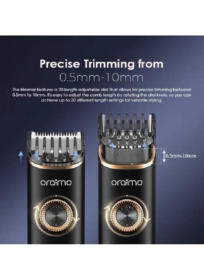 Oraimo - Trimmer Sharp and Precise Blade, IPX7 Waterproof, Digital Display, Up to 1.5hrs Runtime - OTR-221 - Black - Image 1