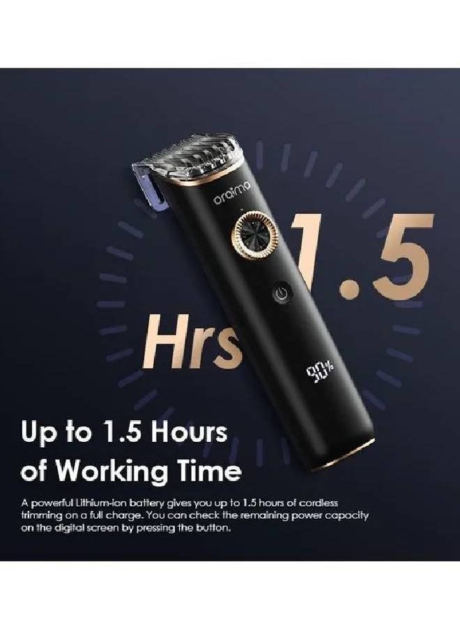 Oraimo - Trimmer Sharp and Precise Blade, IPX7 Waterproof, Digital Display, Up to 1.5hrs Runtime - OTR-221 - Black - Image 1