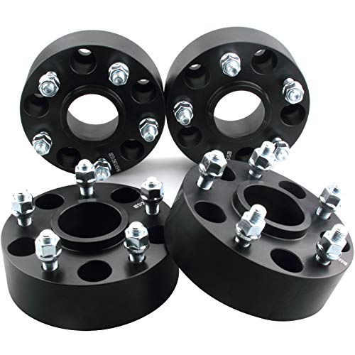 DCVAMOUS 4PC Black 5x5 Hubcentric Wheel Spacers 2 Inch with 14x1.5 Studs Compatible with Jeep 5 Lug 5x127 for 2019-2022 Wrangler JL Gladiator JT | 2011-2022 Grand Cherokee WK2 | 2011-2022 Durango - Image 1