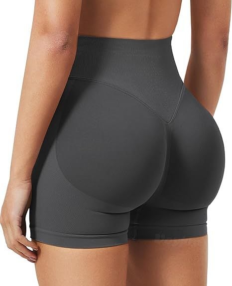Generic Impact Shorts Cross-border Explosions Three-waist Womens Fitness Shorts Seamless Yoga Sports Pants Hip Pants Grey