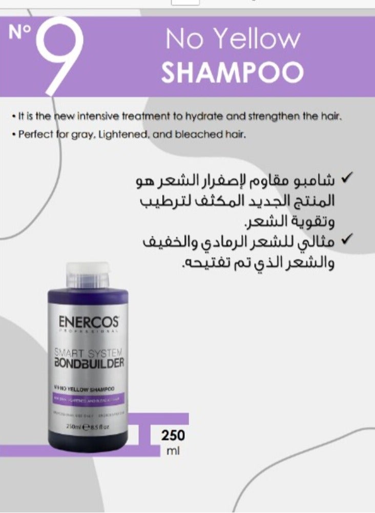 إينيركوس انيركوس سمارت بوند بيلدر رقم 9 شامبو مقاوم لإصفرار الشعرالمكثف لترطيب وتقوية الشعر - Image 4