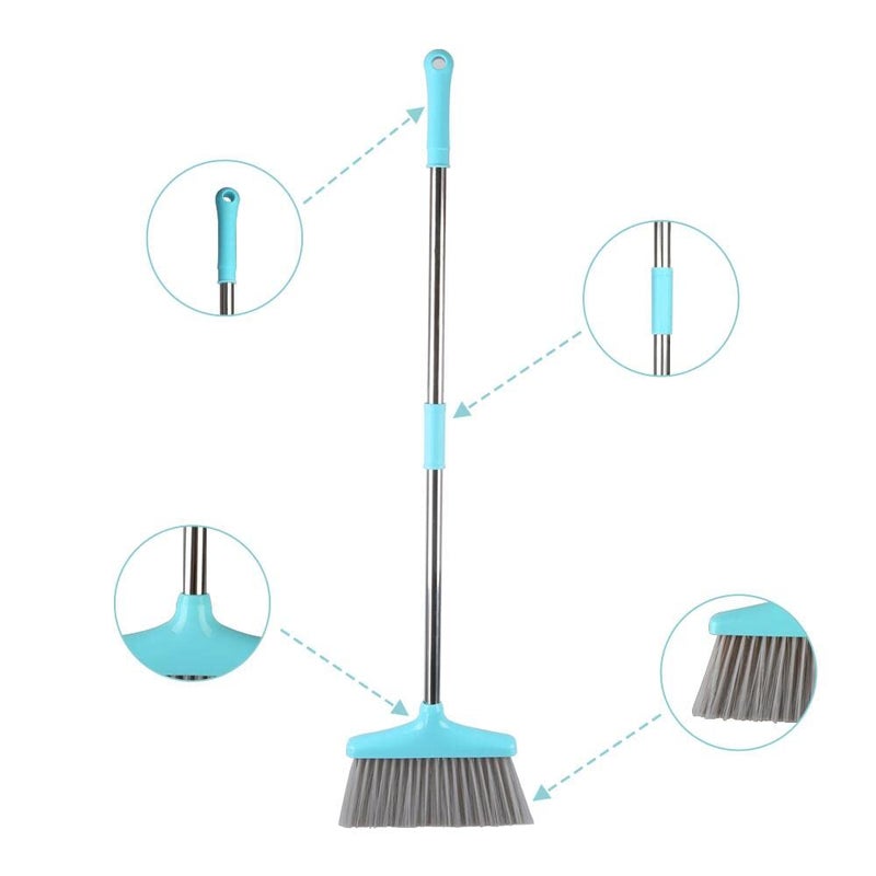 FGY Broom and Dustpan Set Stand Up Broom and Dust Pan Combo for Dog Cat Pets Home Use (Blue) - Image 5