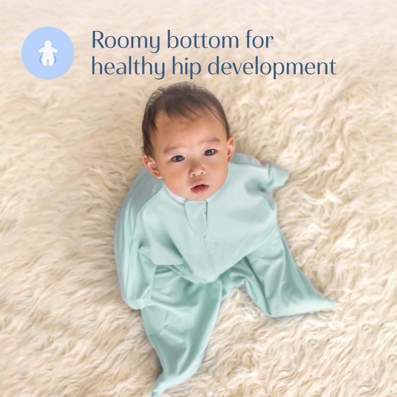 SleepingBaby Zipadee-Zip Transition Swaddle - Cozy Baby Swaddle Blanket with Zipper Convenience - Roomy Wearable Blanket for Easy Diaper Changes - Classic Mint, Medium (6-12 Month) - 2 Pack - Image 4