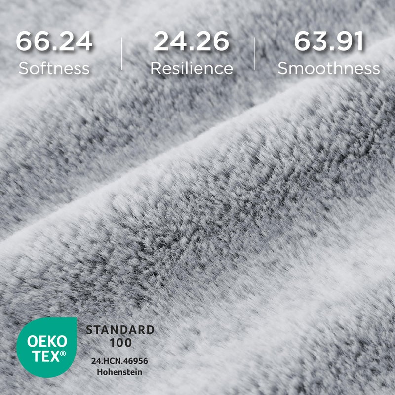 Bedsure Washable Dog Bed Medium Size Dog - Rectangle Fluffy Plush Big Pet Bed, Corduroy Fleece and Nonskid Bottom,30x24x8inches,Suitable for Pet Up to 35lbs,Grey - Image 4