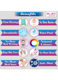 Moms Easy MOMSEASY New Born Baby Waterproof Bed Protector Baby Mat Waterproof Baby Mats for Bed Peach Large 140x100 cm  - Image 2