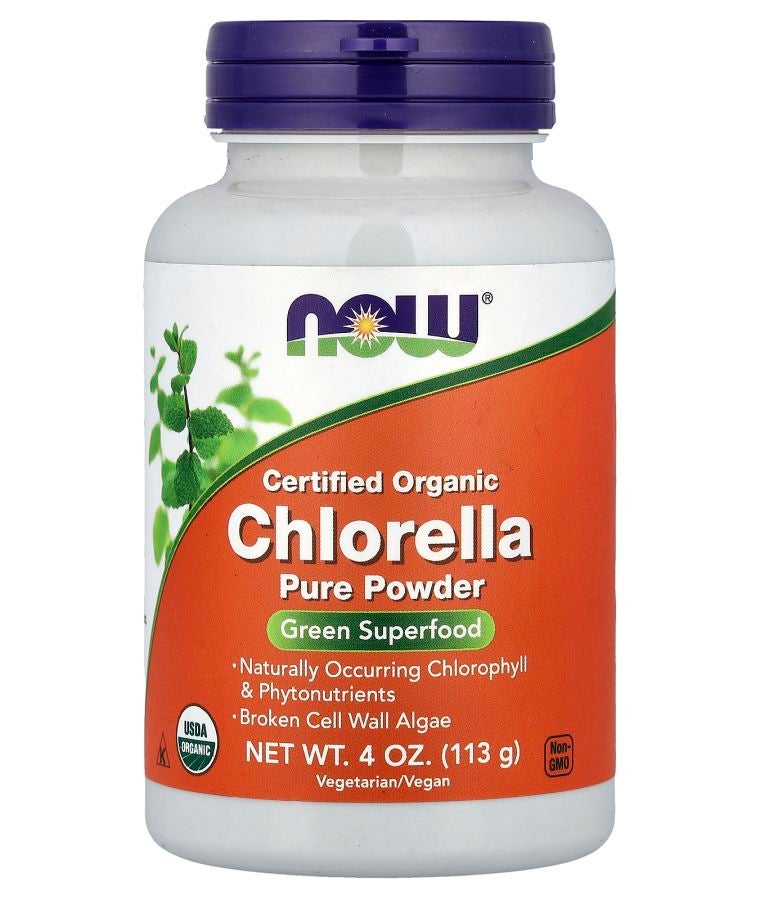 now Certified Organic Chlorella Pure Powder 4 oz (113 g)
