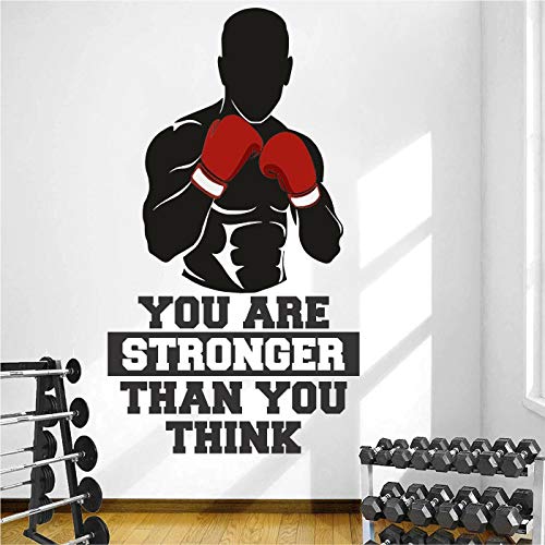 StickMe 'Gym - Fitness - Bodybuilding - Office - Sports - Workout - Boxing - Inspirational - Motivational - Quotes - Wall Sticker' -SM786 (Multi Colour, Vinyl - 80cm X 45 cm)-Self-Adhesive - Image 1