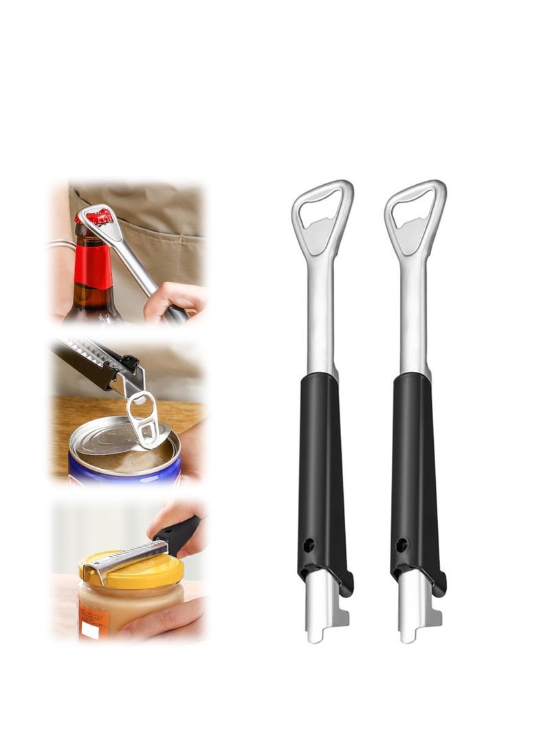 SOLARAE Adjustable Jar Opener for Weak Hands, Multifunctional Portable Jar Lid Gripper, Stainless Steel Can Opener for Home Kitchen Gadgets, for Most Jar Lid Sizes, Kitchen Canning Tools for Seniors - 2 Pack - Image 1