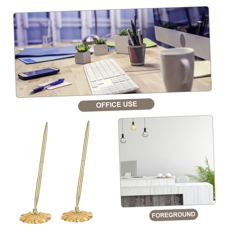 2 Pack Professional Ballpoint Pen with Vertical Stand for Office and Signature Smooth Writing Desktop Accessory - Image 5