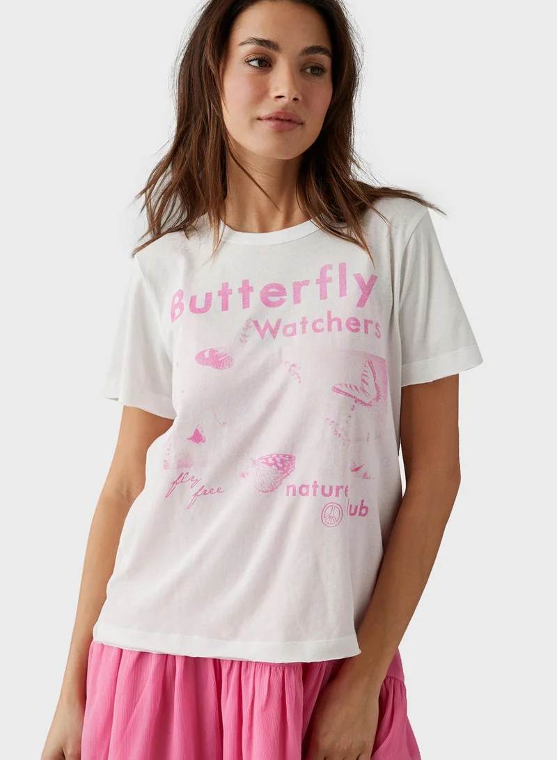 American Eagle Crew Neck Printed T-Shirt