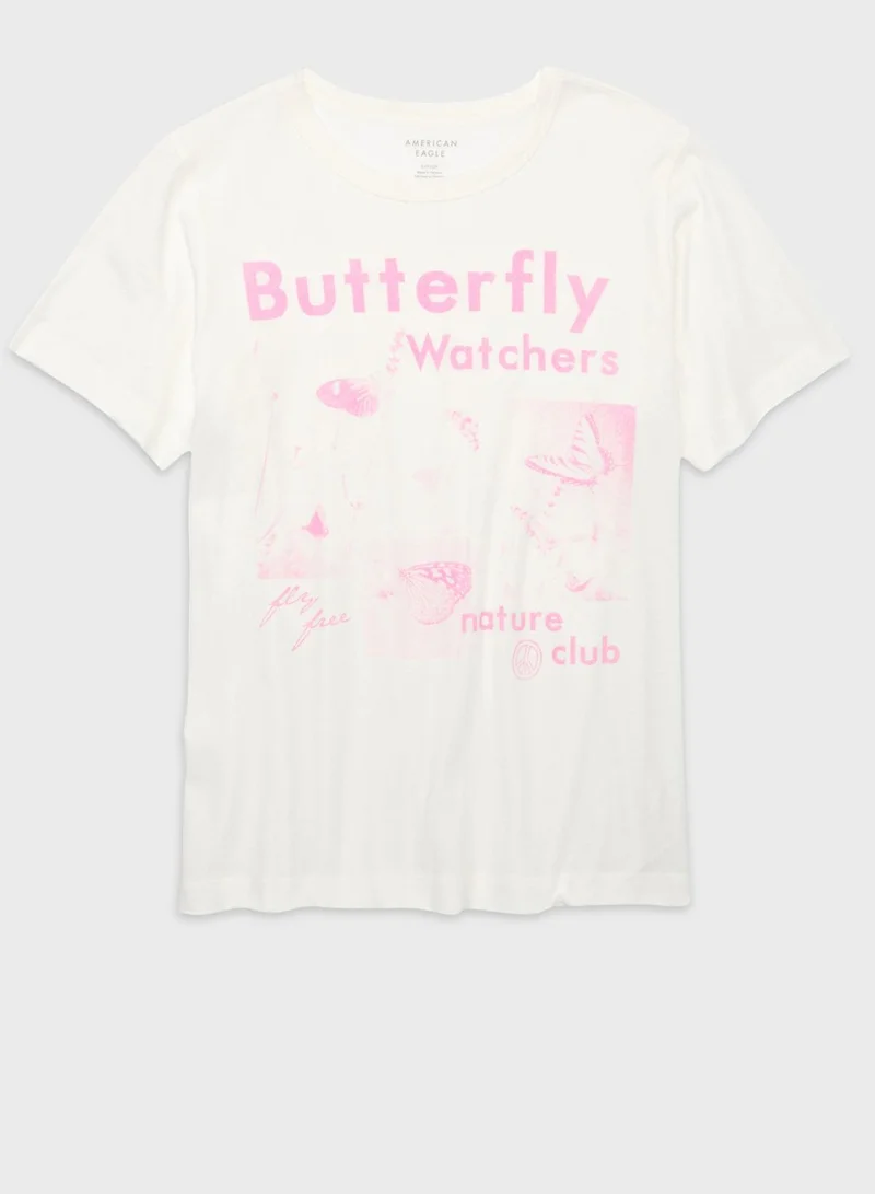 American Eagle Crew Neck Printed T-Shirt