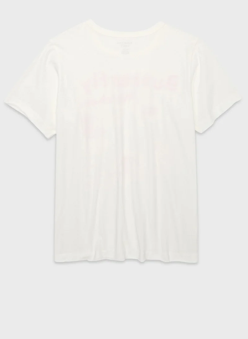 American Eagle Crew Neck Printed T-Shirt