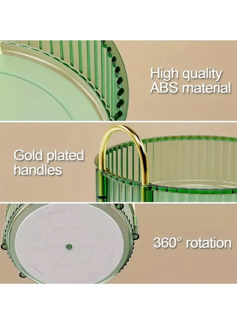 ORiTi 360 Rotating Shelving Makeup Organizer DIY Adjustable Carousel Spinning Holder Rack Large Capacity Cosmetic Storage Bag -CLEAR Single layer - Image 3