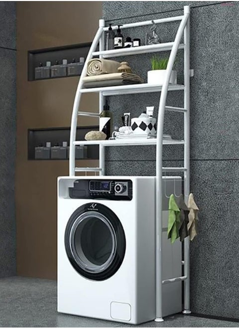 Washing Machine Rack Storage White 68x25x152cm