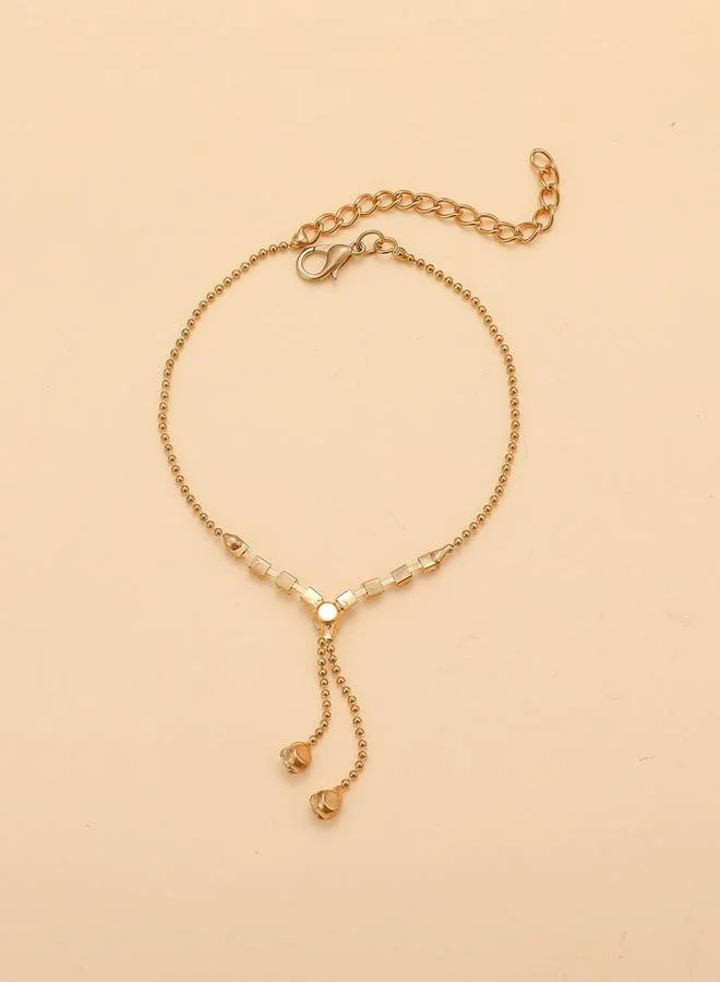 Take Two Embellished Anklet with Tassel Pendant