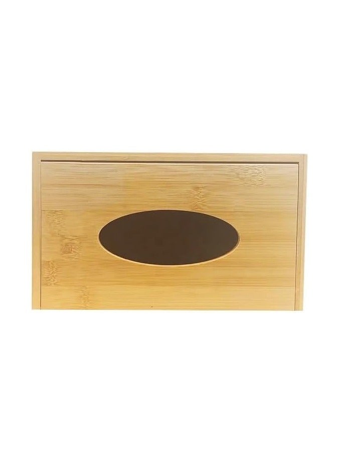 VIO Rectangular Bamboo Tissue Box Holder Water Resistant Wooden Facial Tissue Box Cover Simple Stylish Wooden Open Top Napkin Holder Case for Home Bathroom Car Office Desk Nightstand 2  - Image 5