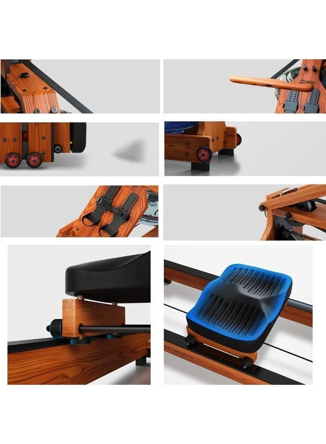 ALCOACH Rowing Machine - Foldable Rowing Machine for Home Gym Quiet Rowing Machines for Home with 350lb Weight Capacity 8 Levels Adjustable Resistance Smooth-Gliding Padded seat - Image 3