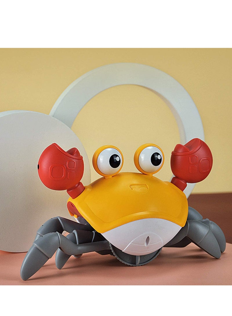 USB Rechargeable Walking Crab Toy for Kids Electric Toy Crab with Obstacle Avoidance Light Music Effect Crawling Toys for Kids Orange  - Image 4