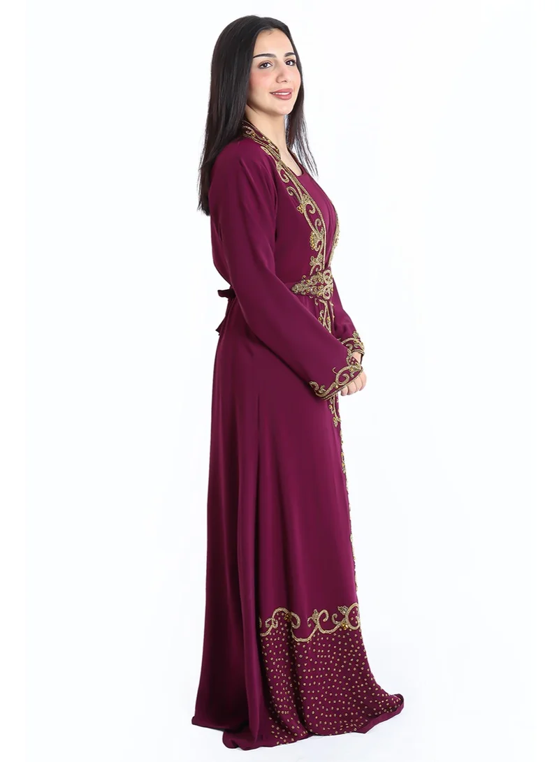IKKXA Sparkling Handwork Purple Kaftan IKW9978