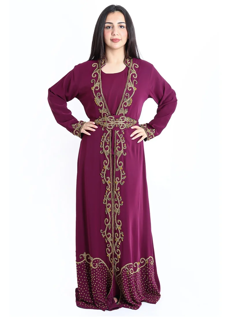 IKKXA Sparkling Handwork Purple Kaftan IKW9978