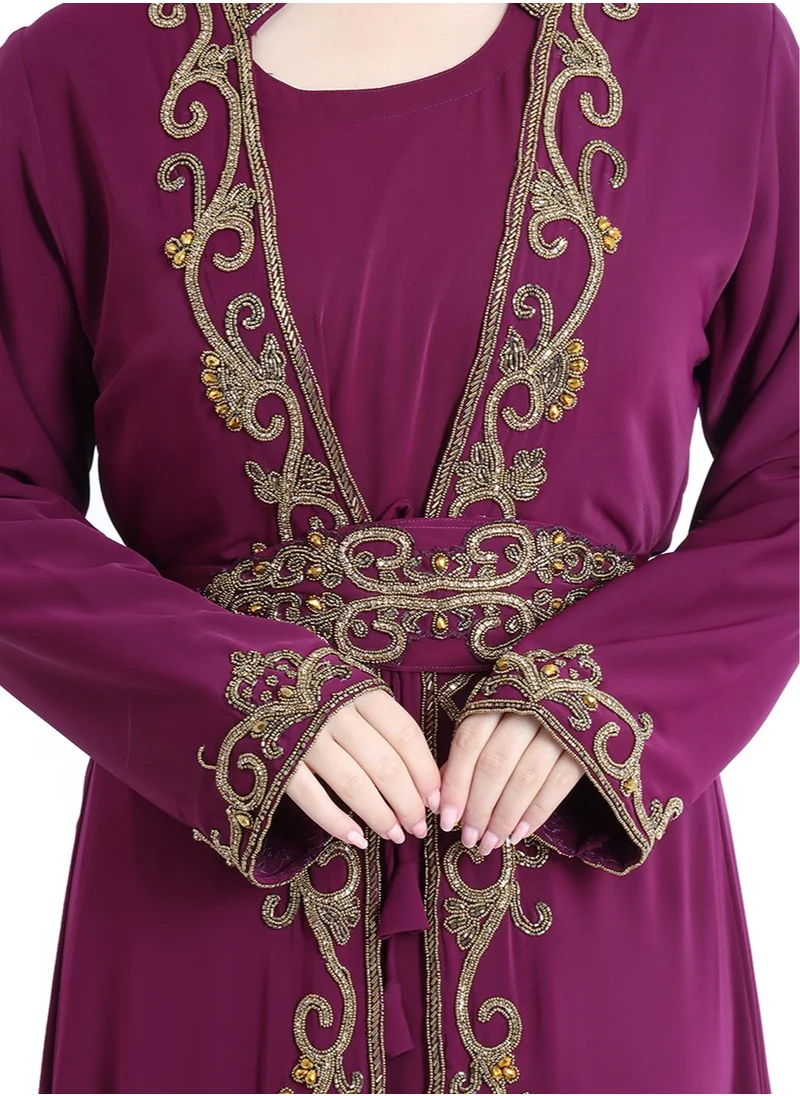IKKXA Sparkling Handwork Purple Kaftan IKW9978