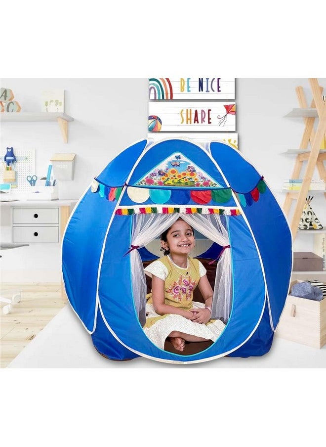 HomeCute Homecute Hexagonal Igloo Type Foldable Pop Up Kids Tent House, Play Tent House for Kids (Jumbo Size Blue)  - Image 2