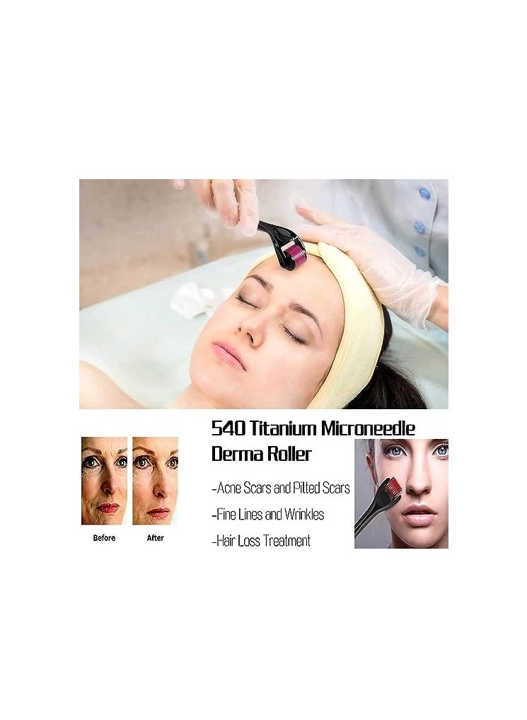 Derma Roller جهاز العناية بالبشرة 540 إبرة ميكرو لنمو الشعر للنساء والرجال (0.75 مم) - Image 5
