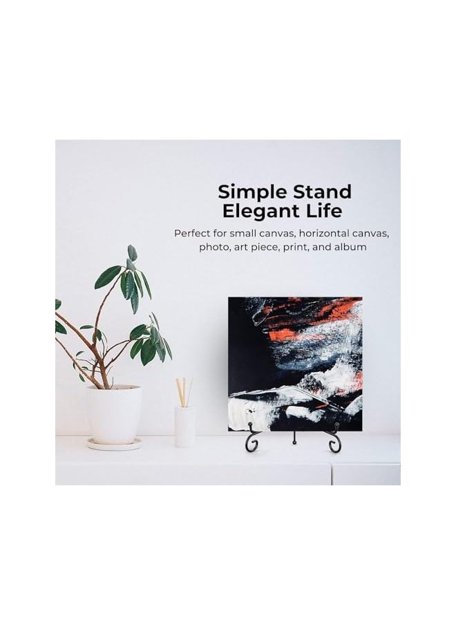 The Bros Iron Display Stand, 5 Pack Black Iron Plate Holder, Multifunction Plate Stands for Display, Metal Display Stands for Picture, Book, Decorative Plate, Platter, Photo Easel, Tablets and Art  - Image 4