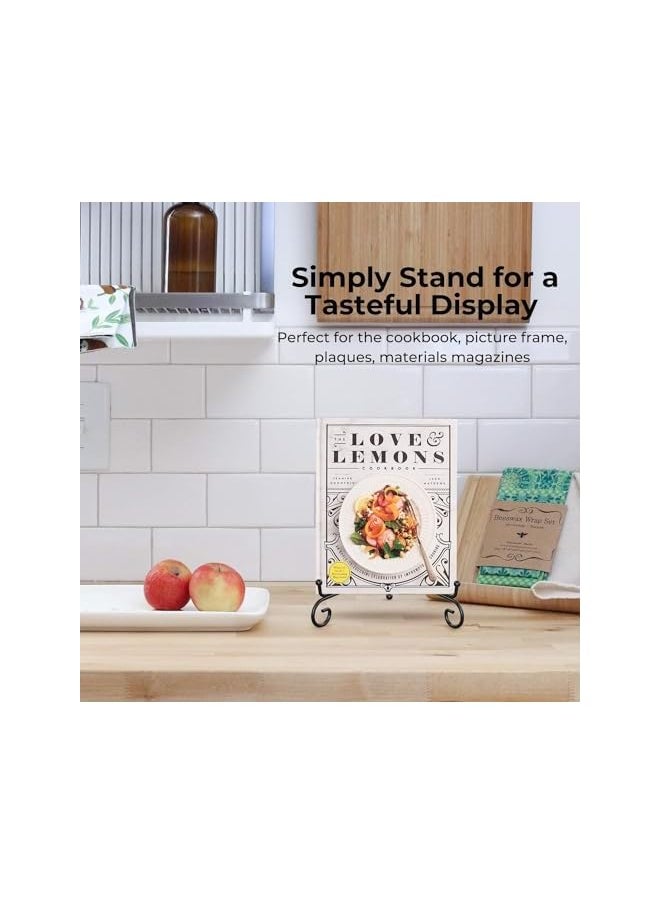 The Bros Iron Display Stand, 5 Pack Black Iron Plate Holder, Multifunction Plate Stands for Display, Metal Display Stands for Picture, Book, Decorative Plate, Platter, Photo Easel, Tablets and Art  - Image 5