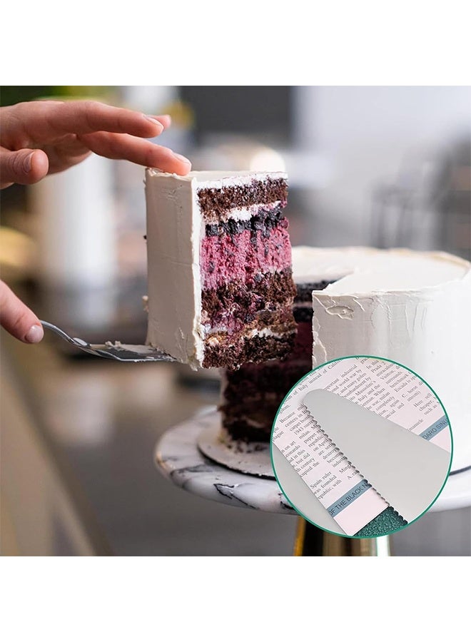 GIFT Cake Serving Set, Wedding Cake Knife and Server Set,  Cake Cutting Utensils Stainless Steel, Cake Cutter Serrated Cake Knife, Professional Dessert Server for Cake Cheese Pie Pizza - Image 4