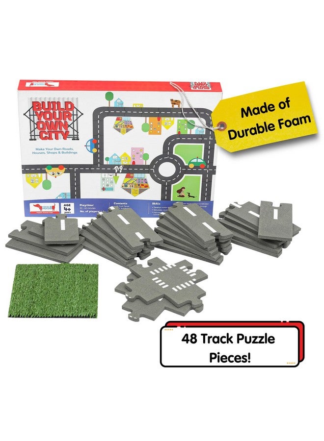 CocoMoco Kids Build Your Own City 50 Pieces Road Track, Flexible Road Puzzle Pretend Play Car Race Track Set, Educational Toy for Kids Ages 5+ Years Boys Girls - Image 5