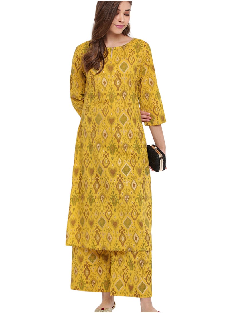 Thunnalkada Ladies Printed Yellow Kurti Pant Set - pzsku/ZBC6D34544A8FA5EED812Z/45/_/1650274003/9ae01f86-cc18-49d8-bf67-48baef0b7061