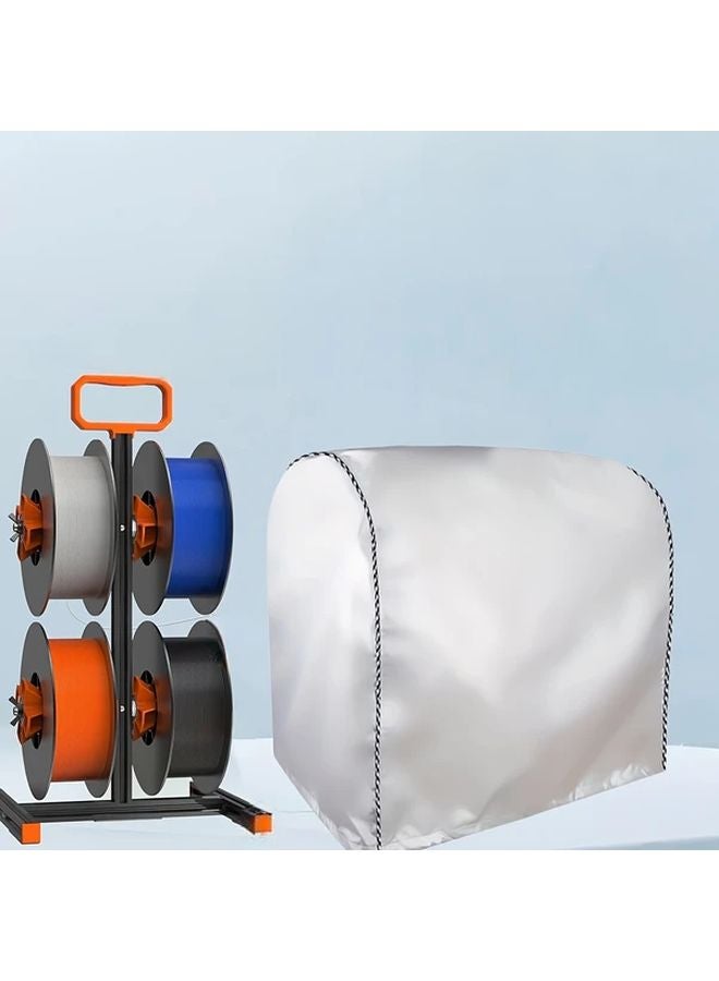 غطاء طابعة ثلاثية الأبعاد محمول ثقيل Oxford Cloth مقاس L فضي مقاوم للغبار ومضاد للضوضاء - Image 4