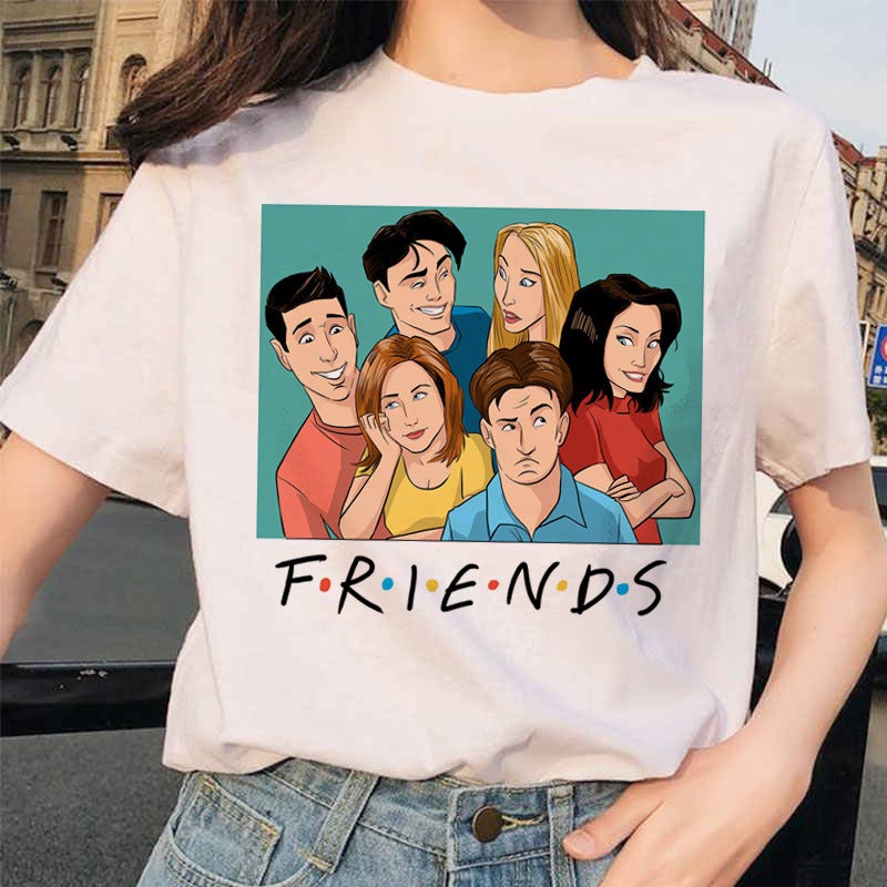 Friends Tv American Tv Series Friends Short-Sleeved Men'S And Women'S Couple White T-Shirt - Image 5