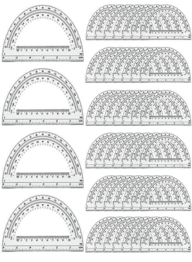 CertBuy 48 Pack Clear Protractor 6 Inch, Plastic Protractor Math Protractors 180 Degrees for Angle Measurement, Protractor for Geometry,Student Math Protractor Ruler for Drawing Geometry Classroom - Image 1