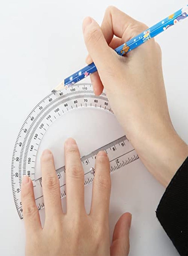CertBuy 48 Pack Clear Protractor 6 Inch, Plastic Protractor Math Protractors 180 Degrees for Angle Measurement, Protractor for Geometry,Student Math Protractor Ruler for Drawing Geometry Classroom - Image 5