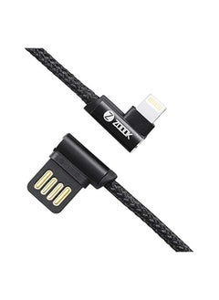Zoook ZF-BLIC2 - Braided iPhone Charging Cable with METAL L SHAPE 90 DEGREE CONNECTORS on both Ports FOR EASY ACCESS 1.2M - Black  - Image 2