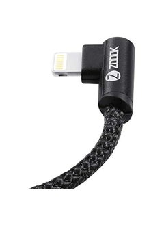 Zoook ZF-BLIC2 - Braided iPhone Charging Cable with METAL L SHAPE 90 DEGREE CONNECTORS on both Ports FOR EASY ACCESS 1.2M - Black  - Image 3