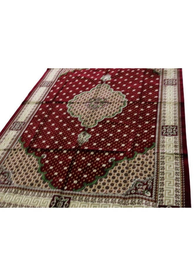 سمارت هوم - سجاد وبساط  مخمل ممتاز مبطن وناعم الملمس بنقشات جميلة ثري دي مصنوع من مواد عالية الجودة ، فرشة جلوس ارضية للرحلات والتخييم ، والتنزه، والبر، بساط فخم مقاس ٢٥٠ X ١٦٠ سم - Image 1