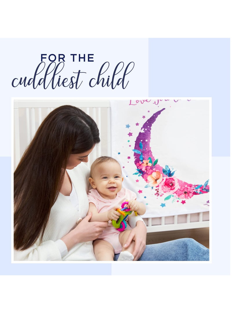 KASTWAVE Baby Milestone Blanket for Baby Girl - 60"x40" Moon Baby Month Blanket for Girls - First Year Calendar Growth Chart, New Moms Set, Wrinkle Free, Washable, Dryable Headband - Baby Girl Shower Gifts  - Image 3