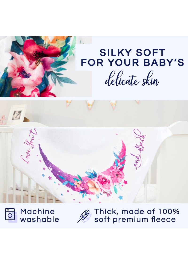 KASTWAVE Baby Milestone Blanket for Baby Girl - 60"x40" Moon Baby Month Blanket for Girls - First Year Calendar Growth Chart, New Moms Set, Wrinkle Free, Washable, Dryable Headband - Baby Girl Shower Gifts  - Image 4