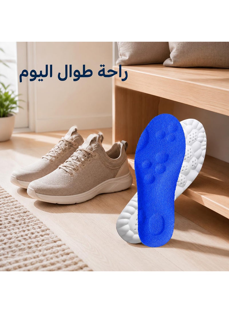 تيشتا نعل طبي سيليكون للرجال – بمادة ميموري فوم مزودة بوسائد تدليك وفتحات تهوية – قابل للقص حسب المقاس (41-46) – (أزرق غرانيت) – (زوج واحد) - Image 2