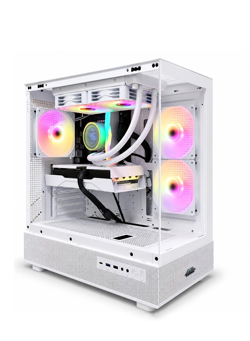 Arab Gamers All-in-One Gaming PC Bundle - Intel Core i5-12400F, NVIDIA GeForce RTX 5060 8GB, 16GB RAM, 1TB NVMe SSD, 27" FHD 165Hz Monitor, Keyboard, Mouse, Headset, Windows 11 Pro, RGB White - Image 2