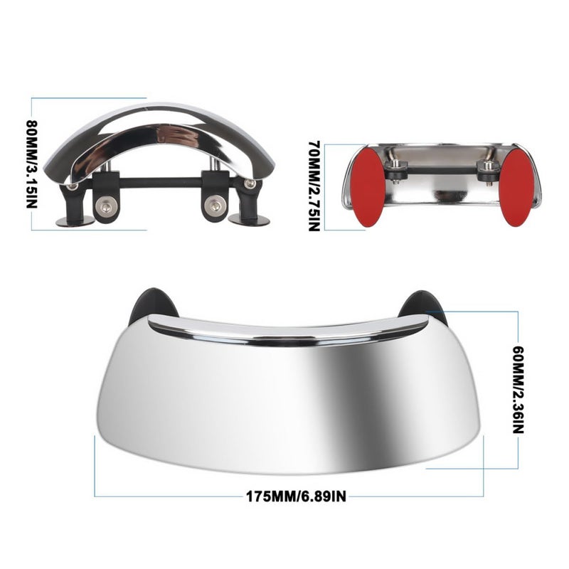 Wide Angle 180 Degree Motorcycle Rearview Mirror Blind Spot Plastic Mount - Image 3