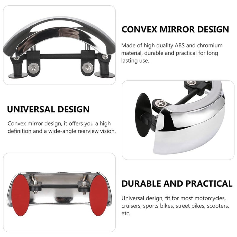 Wide Angle 180 Degree Motorcycle Rearview Mirror Blind Spot Plastic Mount - Image 4